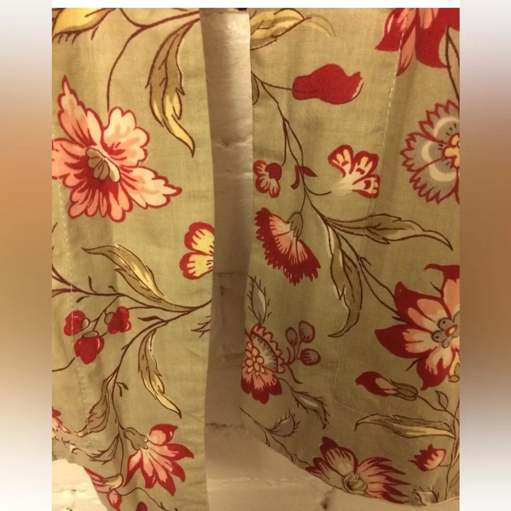 Pottery Barn two sided floral stripe pillow shams standard lot of 2